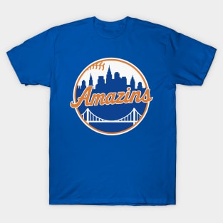 Amazins NYC Baseball Skyline Logo T-Shirt